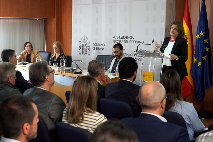 La vicepresidenta del Gobierno y ministra para la Transición Ecológica y el Reto Demográfico, Teresa Ribera, presenta los avances del Marco de Actuaciones Prioritarias del Mar Menor. 
La Moncloa