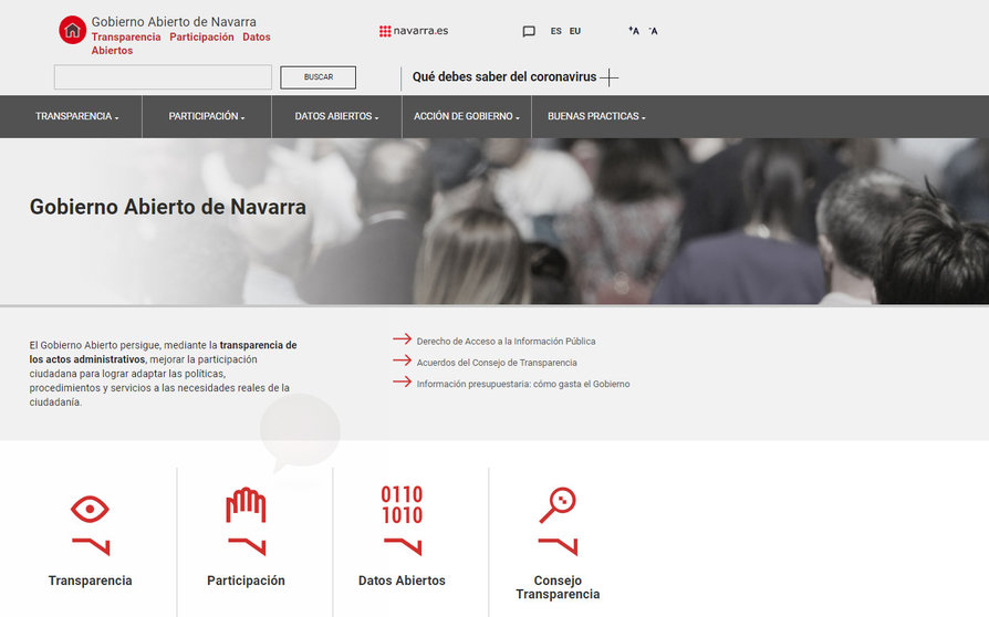 Web de Gobierno Abierto de Navarra. GN