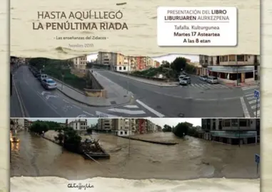 Cartel presentaci&oacute;n libro Hasta aqu&iacute; lleg&oacute; la pen&uacute;ltima riada