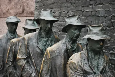 Escultura arte 'Depresi&oacute;n 1930'.