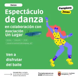 Espect&aacute;culo de danza en colaboraci&oacute;n con la Asociaci&oacute;n Un Lugar.
Casa de la Juventud