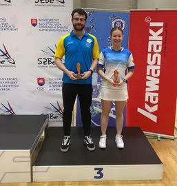 Amaia Torralba y su compa&ntilde;ero Vicente Gazquez (CB Oviedo) Kawasaki Slovak open.
Cedida