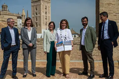 La vicepresidenta del Gobierno y ministra para la Transici&oacute;n Ecol&oacute;gica y el Reto Demogr&aacute;fico, Teresa Ribera, en Sevilla. POOL MONCLOA