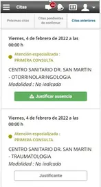 Ejemplo que muestra la opci&oacute;n de justificar la ausencia.  GN
