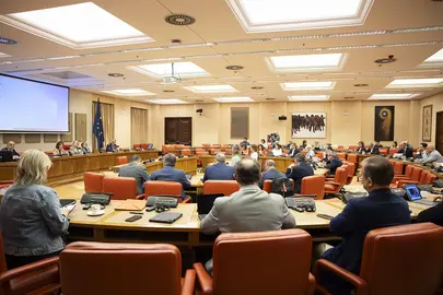 La ministra de Defensa, Margarita Robles, durante su comparecencia ante la Comisi&oacute;n Mixta de Seguridad Nacional del Congreso de los Diputados. POOL MONCLOA