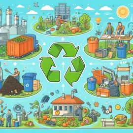 Ilsutraci&oacute;n qe destaca la gesti&oacute;n de residuos y el reciclaje, el compostaje comunitario y la transici&oacute;n hacia una econom&iacute;a circular. Archivo