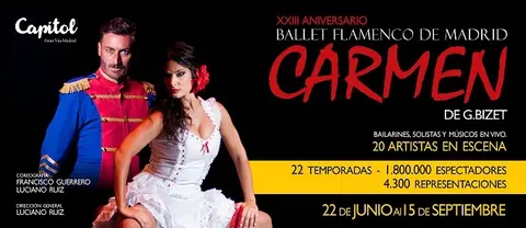 La Compa&ntilde;&iacute;a de Ballet Flamenco de Madrid celebra su XXIII Aniversario con la opera flamenca Carmen de G.Bizet