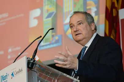 El ministro de Industria y Turismo, Jordi Hereu, durante su intervenci&oacute;n en el acto. POOL MONCLOA