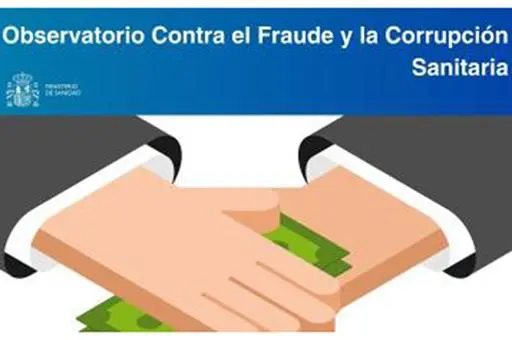 Cartel del Observatorio contra el Fraude y la Corrupci&oacute;n Sanitaria.POOL MONCLOA