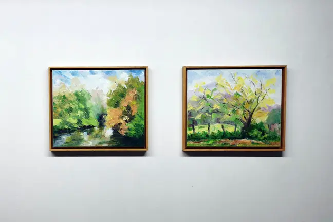 Tom&aacute;s Sobrino Habans presenta en el Pabell&oacute;n de Mixtos sus paisajes naturales al &oacute;leo en la exposici&oacute;n &lsquo;Los &aacute;rboles que nos quedan&rsquo;. AP