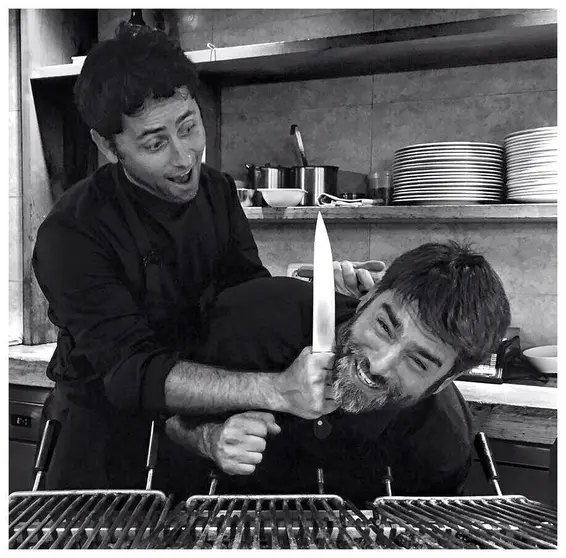 Fabrizio y Juan en Restaurante Anttonenea