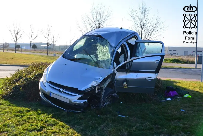 Accidente en Milagro. FOTO: POLICÍA FORAL