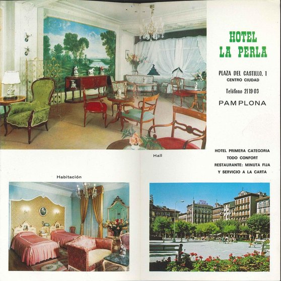 Folleto del Hotel La Perla Pamplona