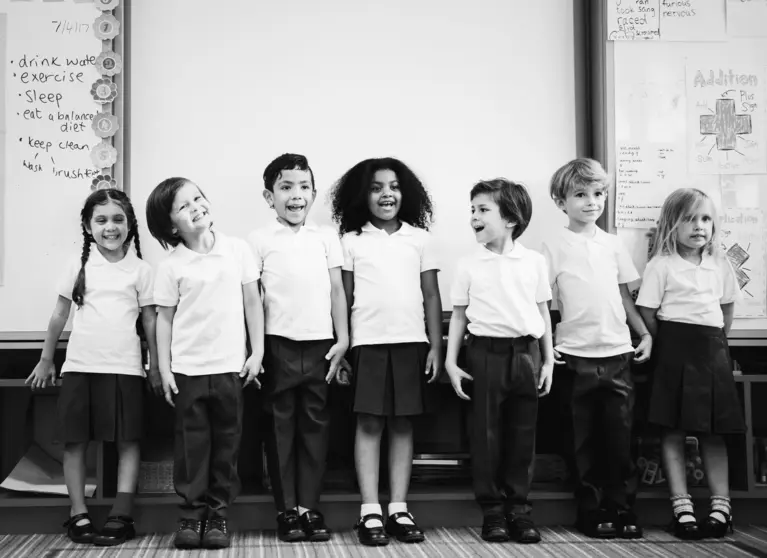 Happy kids at an elementary school