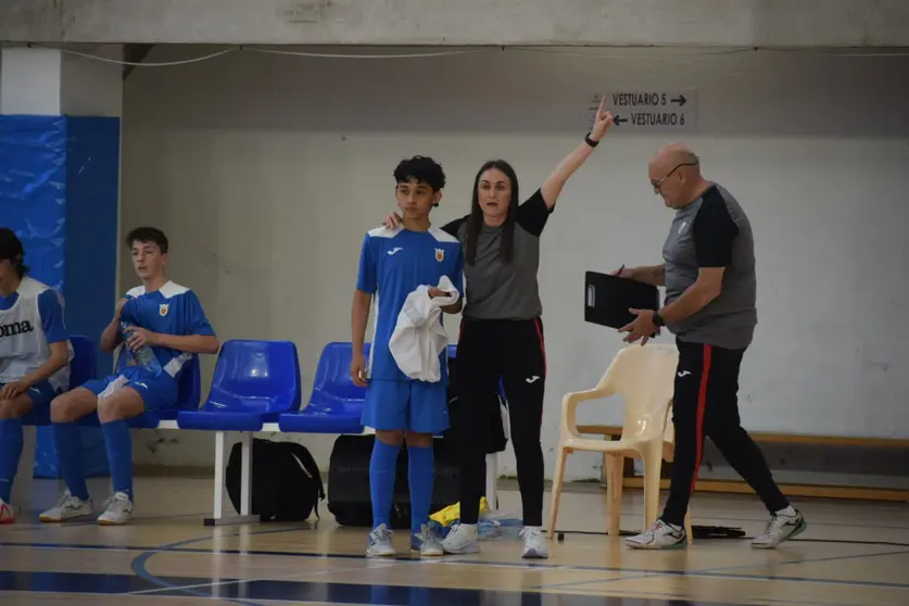 Claudia Gatón, la única seleccionadora en los recientes Campeonatos de España sub-12 y sub-14 masculinos de fútbol sala. Cedida