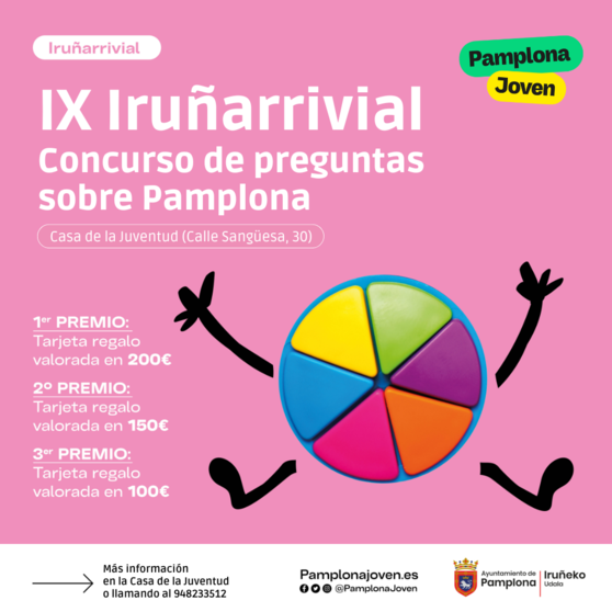 Abiertas las inscripciones para el IX Iruñarrivial, un concurso de preguntas sobre Pamplona que organiza la Casa de la Juventud para jóvenes entre 12 y 20 años. AP