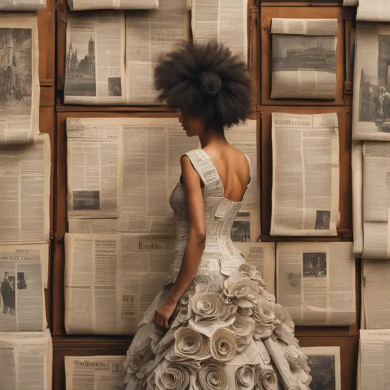 El arte y la creatividad están revolucionando la moda con papel de periódico reciclado en España. Cedida