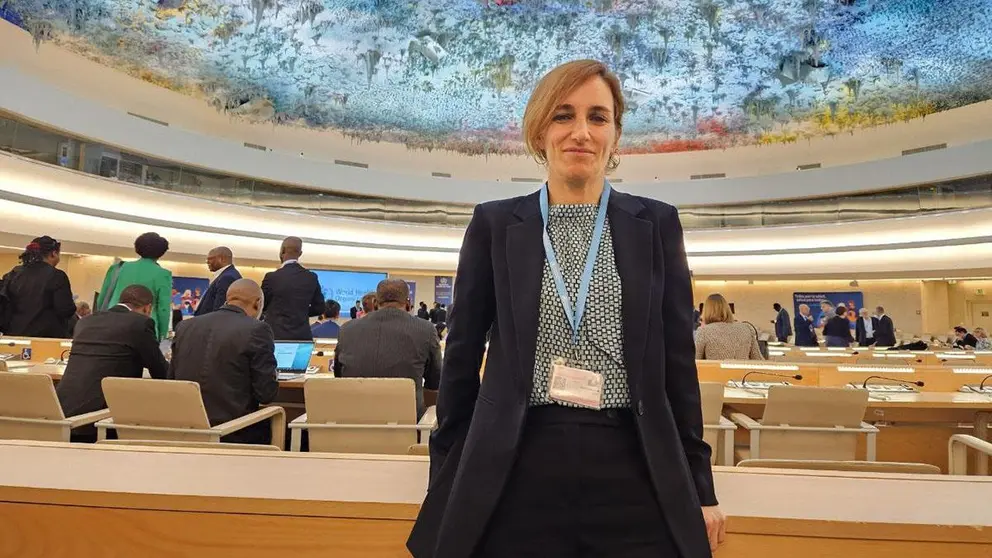 La ministra de Sanidad, M&oacute;nica Garc&iacute;a, en la 77&ordf; Asamblea Mundial de la Salud celebrada en la sede de Naciones Unidas en Ginebra. POOL MONCLOA