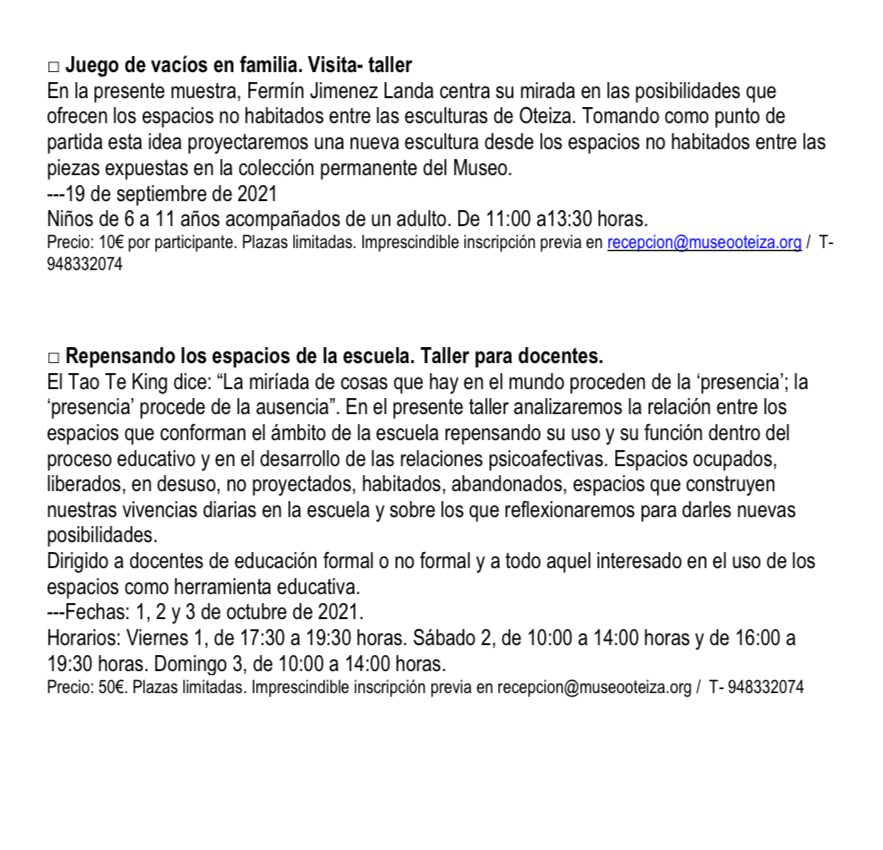 Fwd El Museo Oteiza acoge el proyecto expositivo El final de un vacío es el principio de otro de Fermín Jiménez Landa   Otei (3)